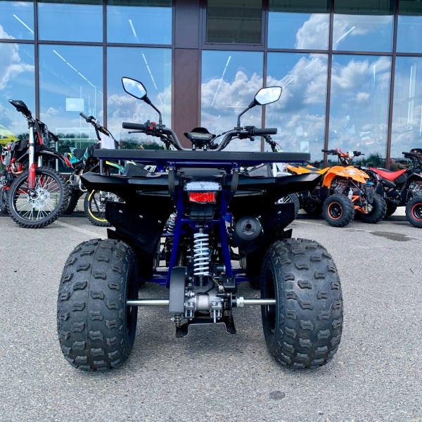 Квадроцикл детский Мотомир ATV Hammer 125 (серия 3) CAST WHEELS чёрный/синий (машинокомплект) | Мототека